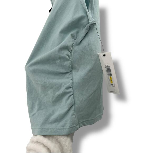 NEW Calvin Klein Ruched Logo Crewneck tank top size medium blue sea teal active - Picture 7 of 11